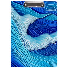 Waves Blue Ocean A4 Acrylic Clipboard by GardenOfOphir