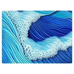 Waves Blue Ocean One Side Premium Plush Fleece Blanket (extra Small)