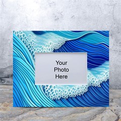 Waves Blue Ocean White Tabletop Photo Frame 4 x6 