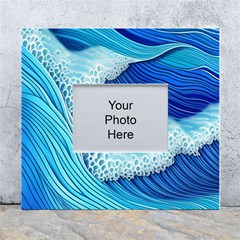 Waves Blue Ocean White Wall Photo Frame 5  X 7  by GardenOfOphir