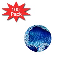 Watercolor Wave 1  Mini Magnets (100 Pack)  by GardenOfOphir