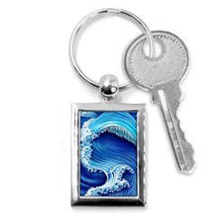 Watercolor Wave Key Chain (rectangle) by GardenOfOphir