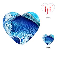 Watercolor Wave Playing Cards Single Design (heart) by GardenOfOphir