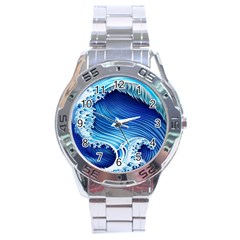 Watercolor Wave Stainless Steel Analogue Watch by GardenOfOphir