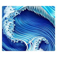 Watercolor Wave Premium Plush Fleece Blanket (small) by GardenOfOphir