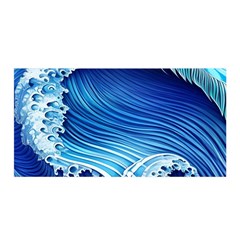 Watercolor Wave Satin Wrap 35  X 70  by GardenOfOphir