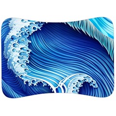 Watercolor Wave Velour Seat Head Rest Cushion by GardenOfOphir