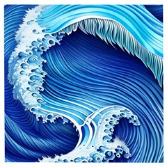 Watercolor Wave Wooden Puzzle Square by GardenOfOphir