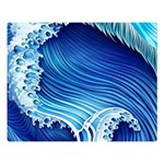 Watercolor Wave One Side Premium Plush Fleece Blanket (Large) 80 x60  Blanket Front