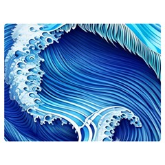 Watercolor Wave One Side Premium Plush Fleece Blanket (extra Small)