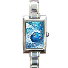 Beach Wave Rectangle Italian Charm Watch by GardenOfOphir