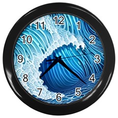 Beach Wave Wall Clock (black) by GardenOfOphir