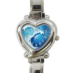 Beach Wave Heart Italian Charm Watch by GardenOfOphir