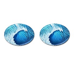 Beach Wave Cufflinks (oval) by GardenOfOphir