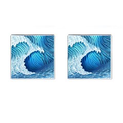 Beach Wave Cufflinks (square) by GardenOfOphir