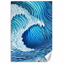 Beach Wave Canvas 12  X 18  by GardenOfOphir