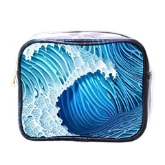 Beach Wave Mini Toiletries Bag (one Side) by GardenOfOphir