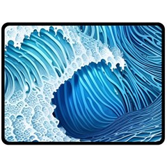 Beach Wave One Side Fleece Blanket (large) by GardenOfOphir