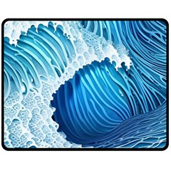 Beach Wave One Side Fleece Blanket (medium) by GardenOfOphir