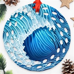 Beach Wave Ornament (round Filigree)