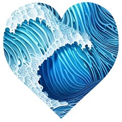 Beach Wave Wooden Puzzle Heart by GardenOfOphir