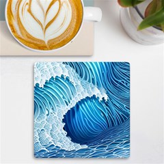 Beach Wave Uv Print Square Tile Coaster  by GardenOfOphir