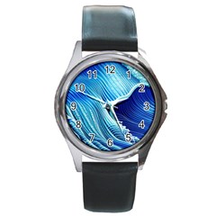 Wave Round Metal Watch