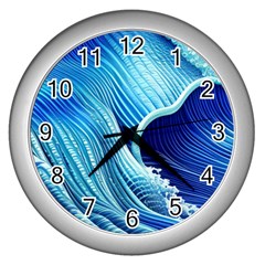 Wave Wall Clock (Silver)