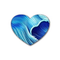 Wave Rubber Heart Coaster (4 pack)