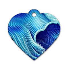 Wave Dog Tag Heart (One Side)