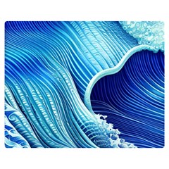 Wave One Side Premium Plush Fleece Blanket (Medium)