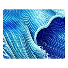 Wave One Side Premium Plush Fleece Blanket (Large)