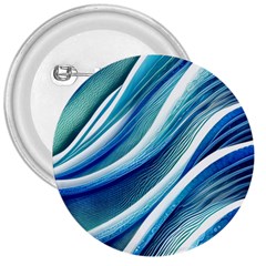 Blue Ocean Waves 3  Buttons by GardenOfOphir