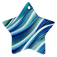 Blue Ocean Waves Ornament (star)