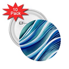 Blue Ocean Waves 2 25  Buttons (10 Pack)  by GardenOfOphir