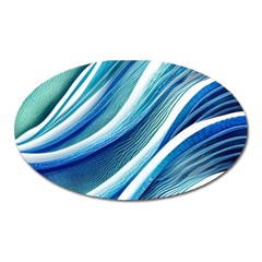 Blue Ocean Waves Oval Magnet by GardenOfOphir