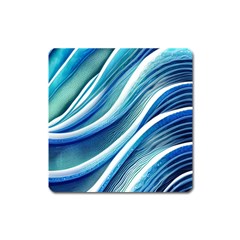 Blue Ocean Waves Square Magnet by GardenOfOphir