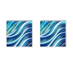 Blue Ocean Waves Cufflinks (square) by GardenOfOphir