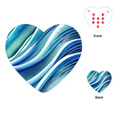 Blue Ocean Waves Playing Cards Single Design (heart)