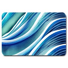 Blue Ocean Waves Large Doormat by GardenOfOphir