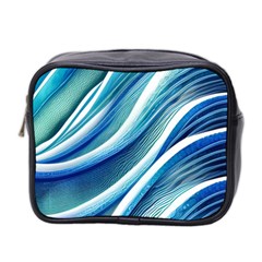 Blue Ocean Waves Mini Toiletries Bag (two Sides) by GardenOfOphir