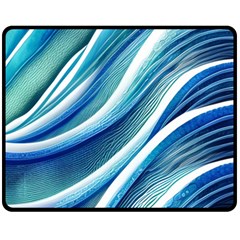 Blue Ocean Waves One Side Fleece Blanket (medium) by GardenOfOphir