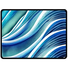 Blue Ocean Waves Fleece Blanket (large) by GardenOfOphir