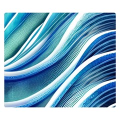 Blue Ocean Waves Premium Plush Fleece Blanket (small) by GardenOfOphir