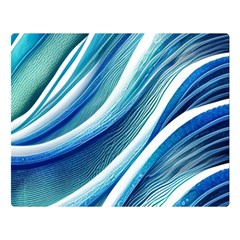 Blue Ocean Waves Premium Plush Fleece Blanket (large) by GardenOfOphir