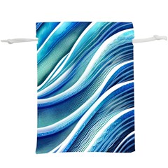 Blue Ocean Waves Lightweight Drawstring Pouch (xl) by GardenOfOphir