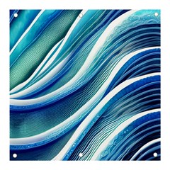 Blue Ocean Waves Banner And Sign 3  X 3  by GardenOfOphir