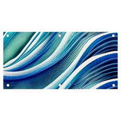 Blue Ocean Waves Banner And Sign 6  X 3  by GardenOfOphir