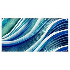 Blue Ocean Waves Banner And Sign 8  X 4  by GardenOfOphir