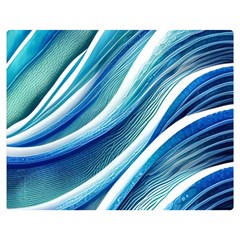 Blue Ocean Waves One Side Premium Plush Fleece Blanket (medium) by GardenOfOphir